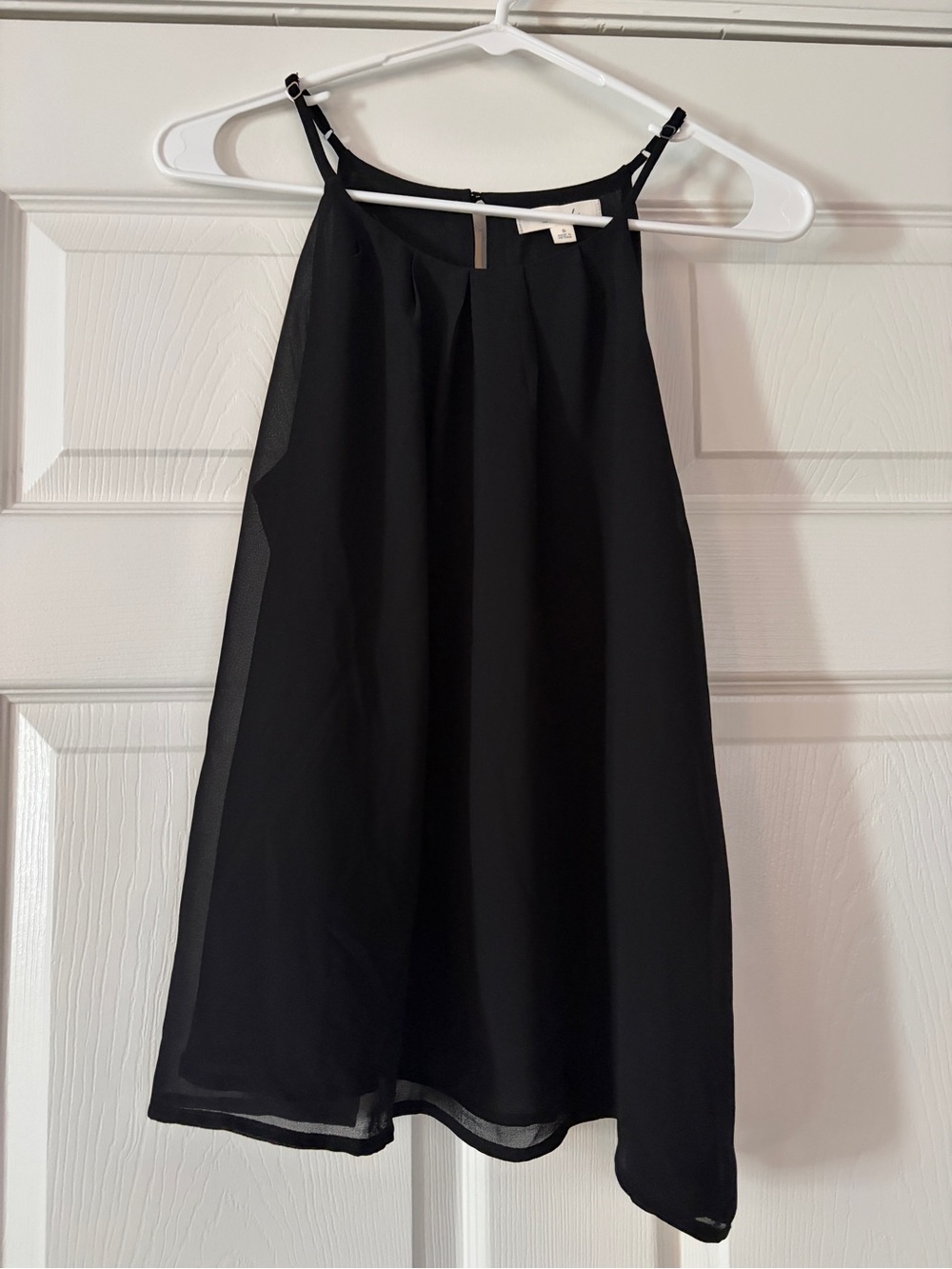 Women's Black Chiffon top with Spaghetti Straps